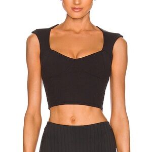 Alo ribbed sweetheart top